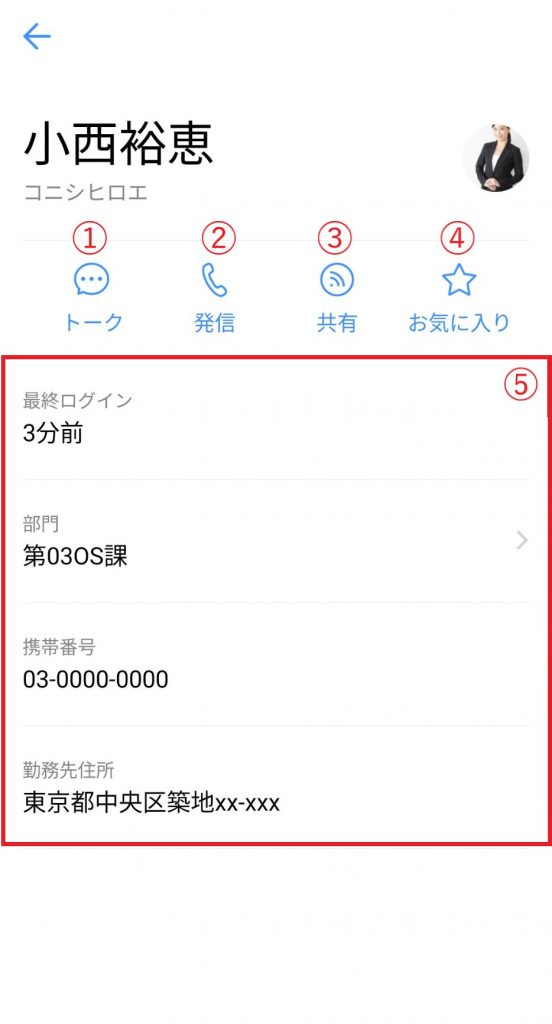 メンバープロフィール画面